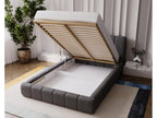 Mobenze Storage Bed 160x200 Mobenze Upholstered Bed with Storage - Light Grey Loop Bed Anthology 15 HTWE83075