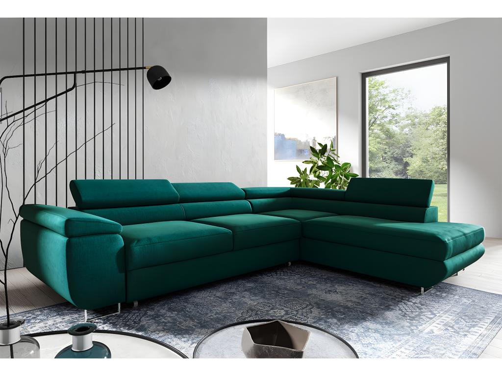 Mobenze 4-seater corner sofa bed, Mobenze Fir Green YMVU53173