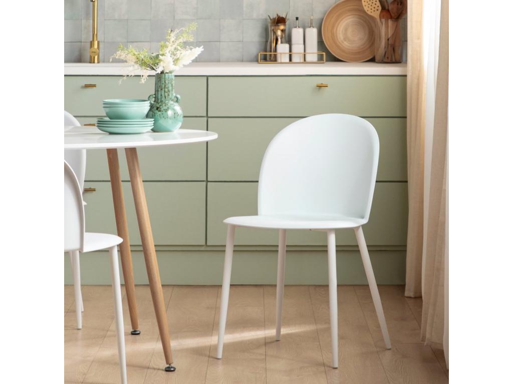 Outdoor chair in white plastic, 48x79 cm - Mobenze EFMX71149