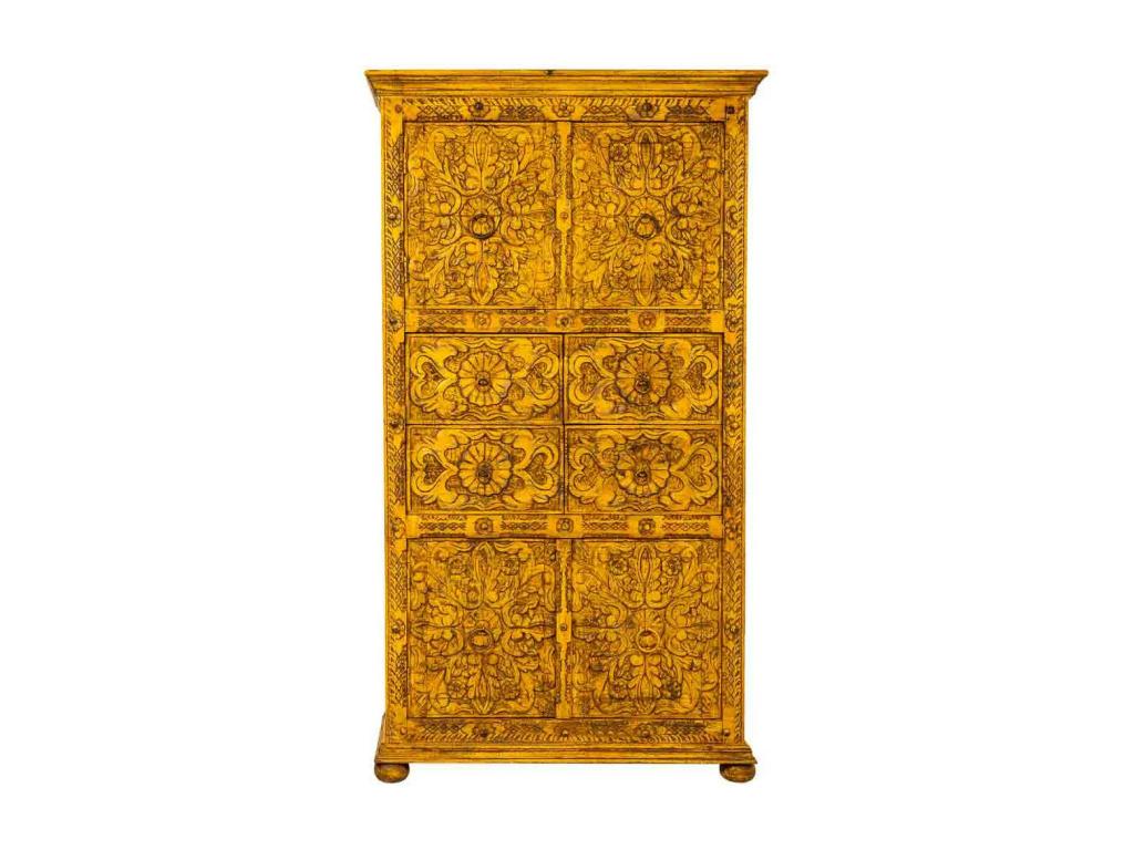 Handcrafted yellow Mobenze cabinet 102x44x183h cm AKEB52503