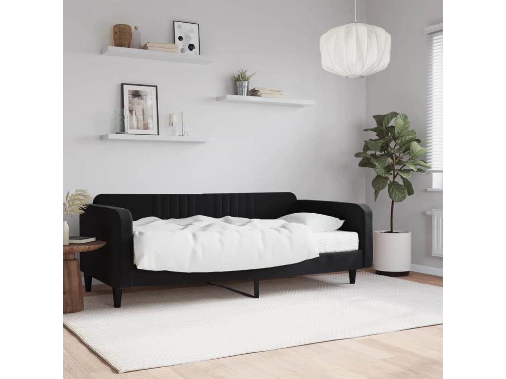 Daybed with black velvet mattress 100x200 BKQN73569