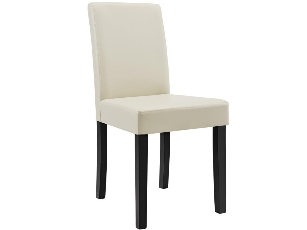 Boislis Set of 2 Faux Leather Wood Chairs 90x42x48 cm Cream - Ivory Boislis VOYL39477