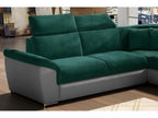 Corner sofa bed - Mobenze - in green and grey Mobenze fabric, 5/6 seater JYNL42150