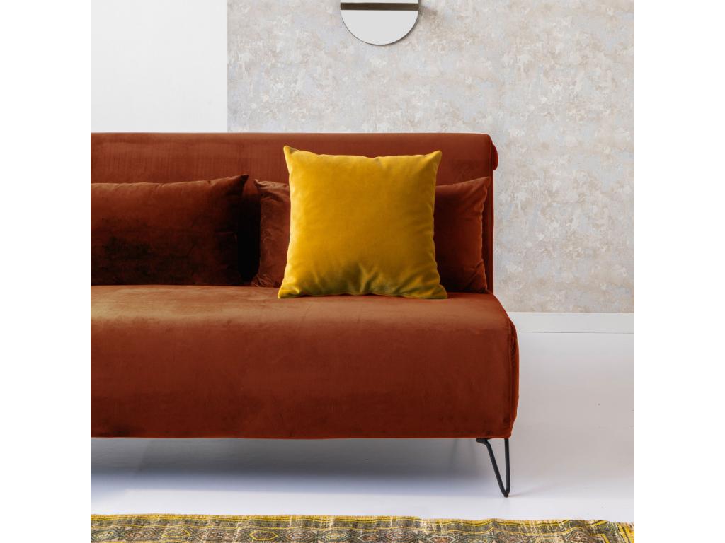 Boislis - 2-seater convertible sofa in velvet - Rust FTLV95236
