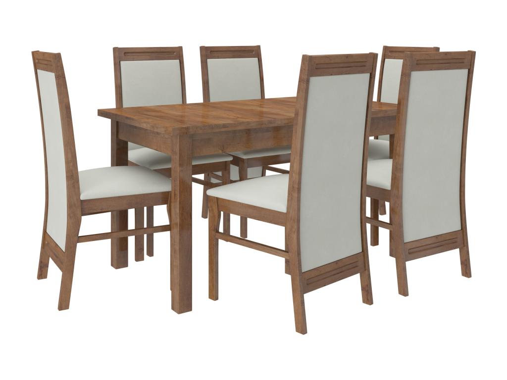 Brown wooden chair with Boislis-Tissu fabric 27104 FLVY35329