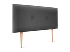 Boislis Smooth Faux Leather Headboard with Buttons 95x105cm with Legs for 90cm Beds - Grey JYAX15918