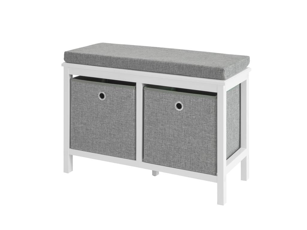 Storage Bench with 2 Baskets and Padded Cushion Mobenze-HG XCDC03529