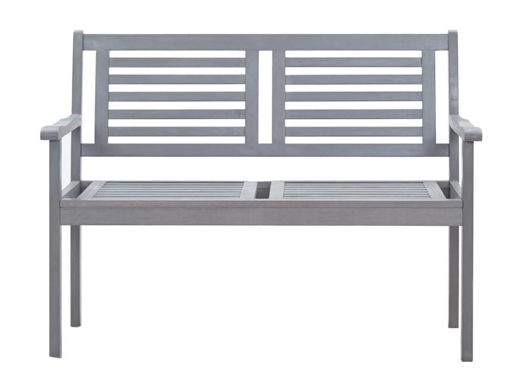2-seater garden bench with cushion, 120 cm, Eucalyptus Grey HIOW04306
