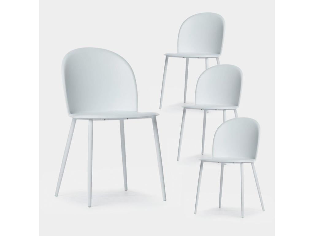 Outdoor chair in white plastic, 48x79 cm - Mobenze EFMX71149