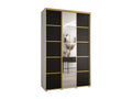 Boislis 5 Sliding Door Wardrobe 235.2/150/60 3 Doors White/Black/Gold TKBS45516