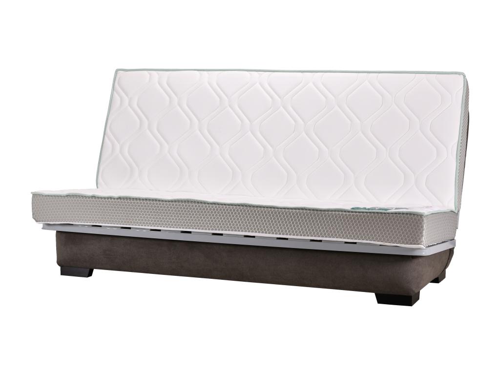 Mobenze fabric bench 130x190 with 14cm Mobenze mattress and storage - Zéa color - Cyan Blue SCLV86359