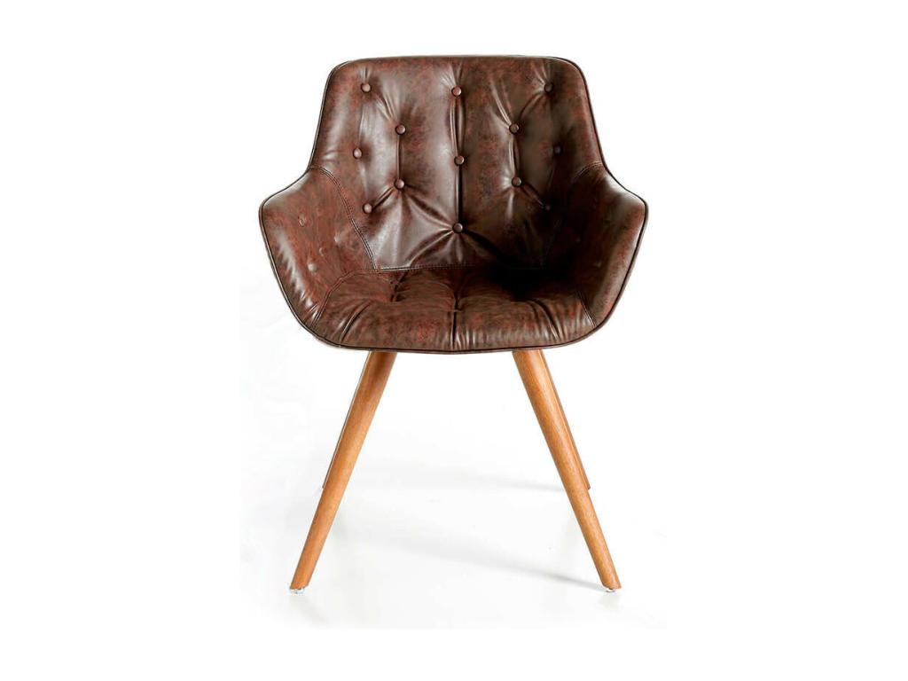 Boislis solid ash wood and faux leather upholstered designer chair - Set of 2 - Boislis 00 White ROON46303