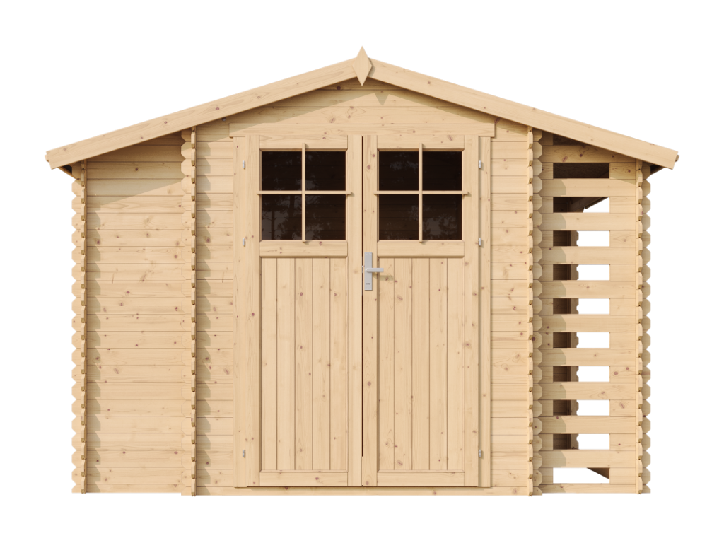 Wooden garden shed and outdoor log storage - 3.53 x 0.97 x 0.97 m² - Boislis M389F ZDRE12445