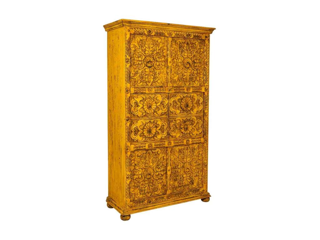 Handcrafted yellow Mobenze cabinet 102x44x183h cm AKEB52503