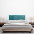 Mobenze Headboard, Plain Ribbed, 105x115 cm with Bed Legs 105 cm - Turquoise SMBM23150