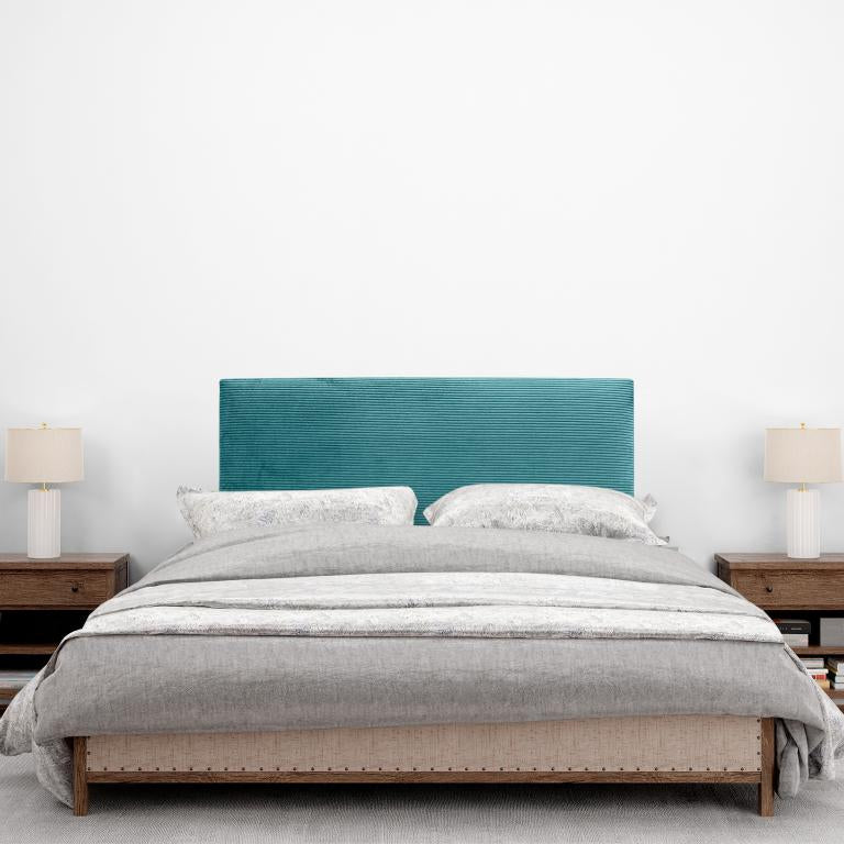 Mobenze Headboard, Plain Ribbed, 105x115 cm with Bed Legs 105 cm - Turquoise SMBM23150