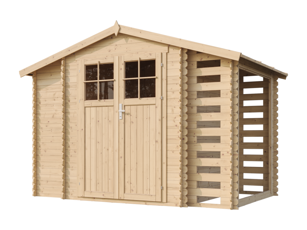 Wooden garden shed and outdoor log storage - 3.53 x 0.97 x 0.97 m² - Boislis M389F ZDRE12445