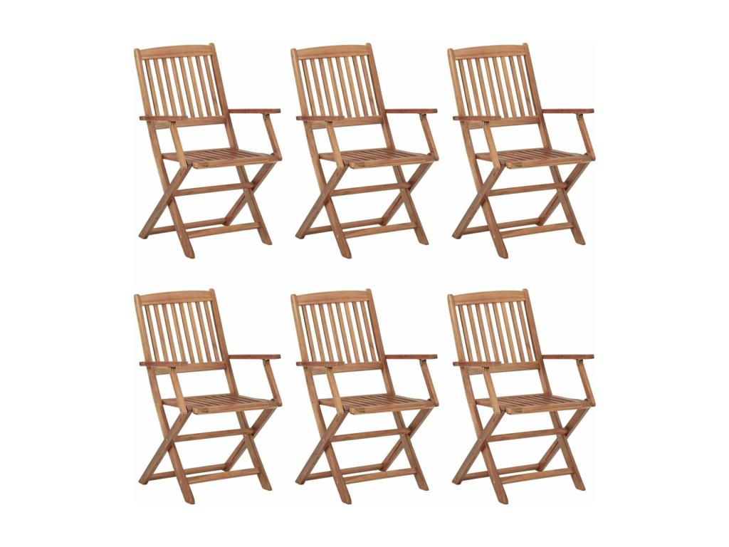 Mobenze Folding Garden Chairs, Set of 6 with Cushions, LRUE49471