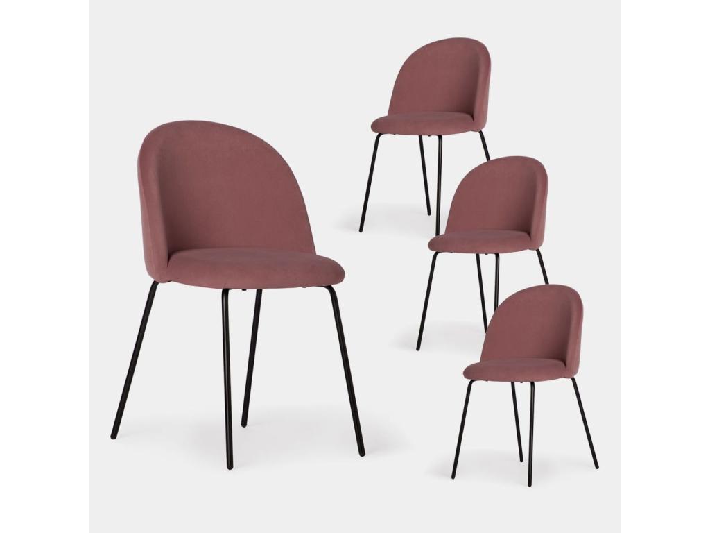 Pink velvet dining chair 49x81 cm - Boislis CQVG31913